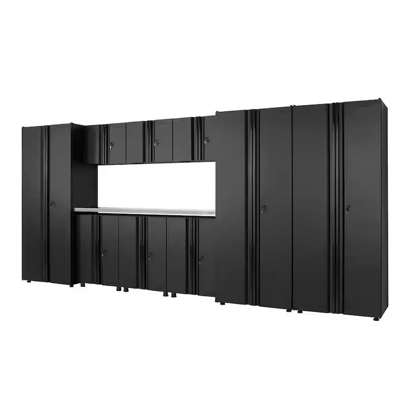 10-Piece Welded Steel Garage Storage System in Black Z675700