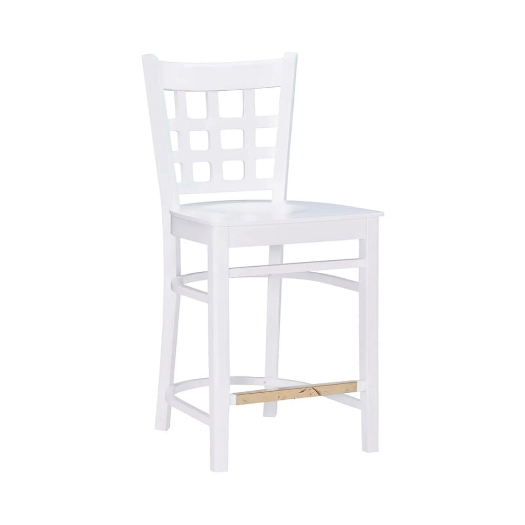 White Beech Wood Set of Two Counter Stools P732