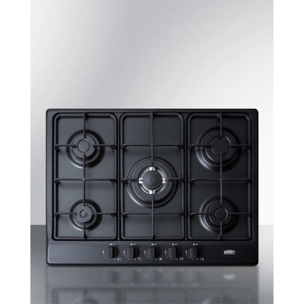 Black 5 Burner Gas Cooktop with Cast Iron Grates W277062