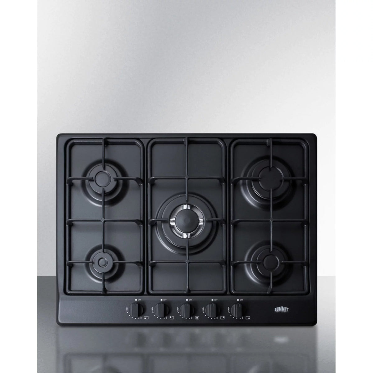 Black 5 Burner Gas Cooktop with Cast Iron Grates W277062