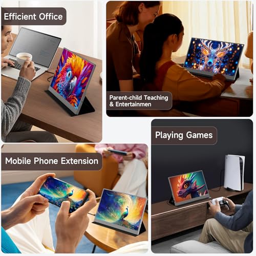 15.6inch 1080P FHD HDR IPS Portable Gaming Monitor with Smart Cover A874