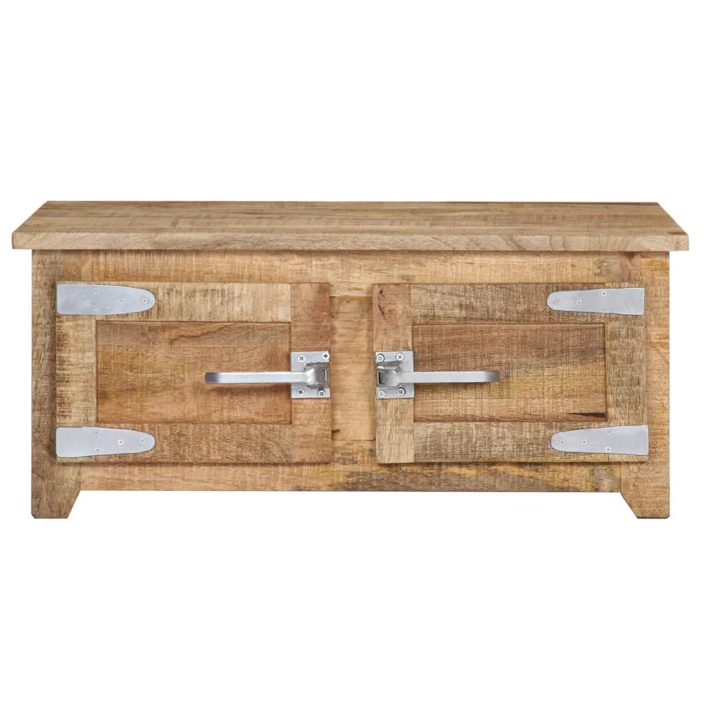 Mango Wood Coffee Table with 2 Cabinets and 2 Doors Q669