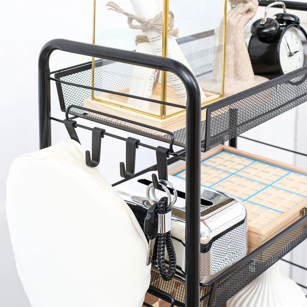 5 Tier Metal Rolling Cart with Mesh Baskets U145174