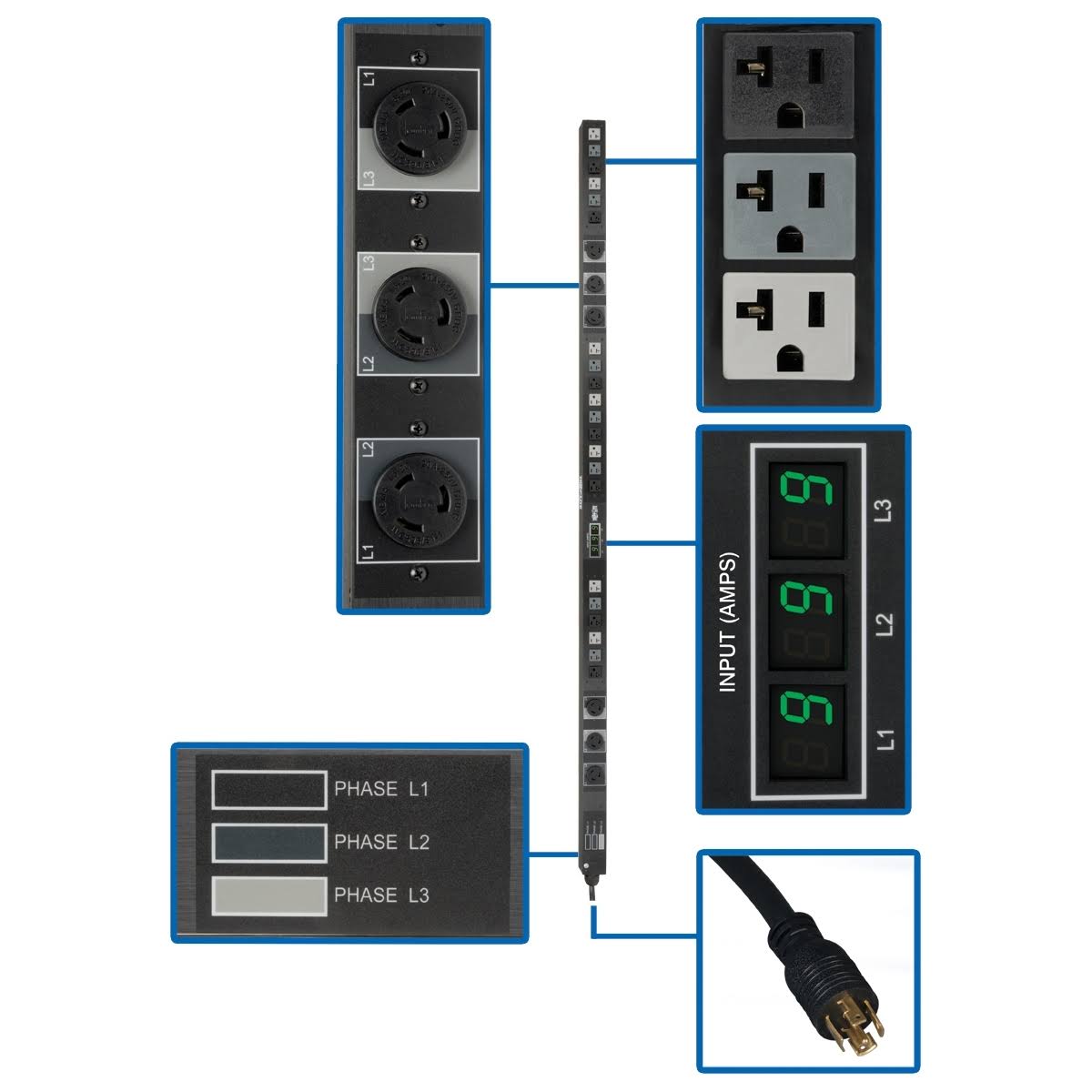 Vertical 3-Phase Metered Rackmount PDU Z773