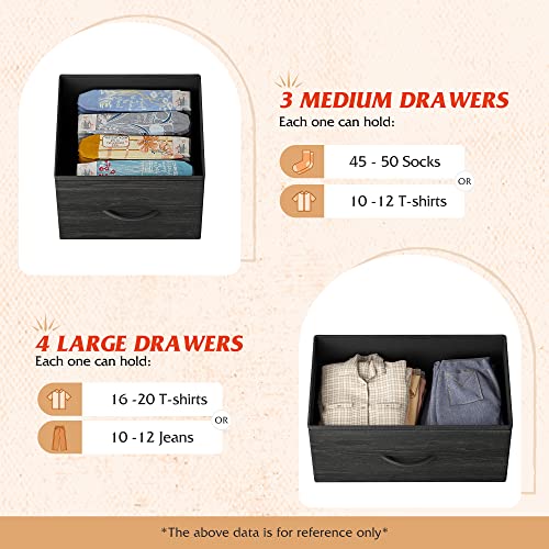White 7 Drawer Fabric Dresser C4194