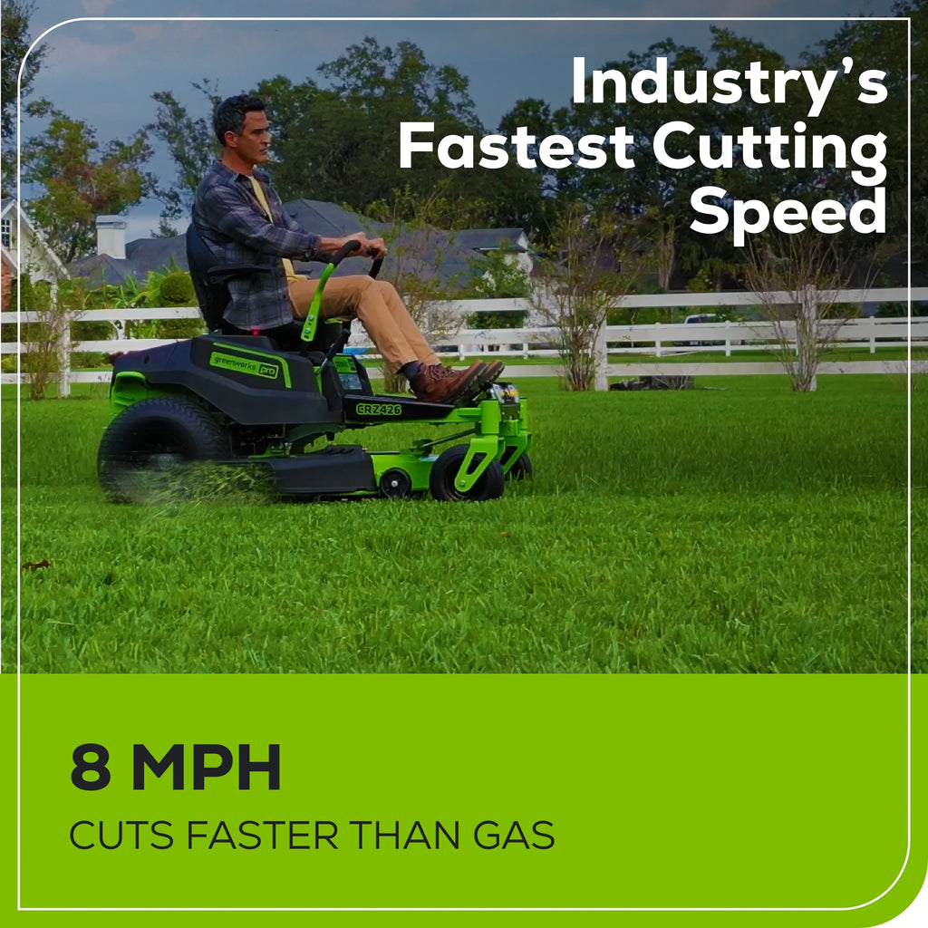 60V 42" Cordless Battery Zero Turn Riding Lawn Mower with 8Ah Batteries G213937