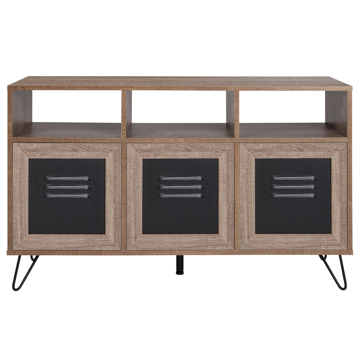 44"W 3 Shelf Storage Cabinet with Metal Doors N3179