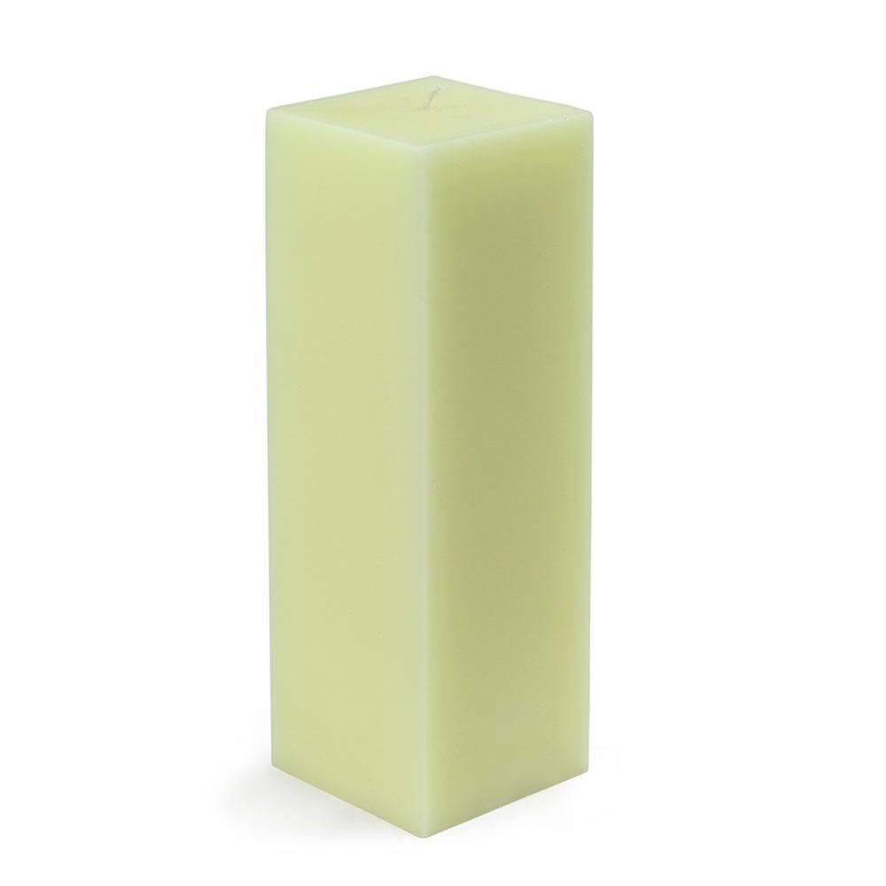 Metallic Silver Square Pillar Candle 12pcs C9083
