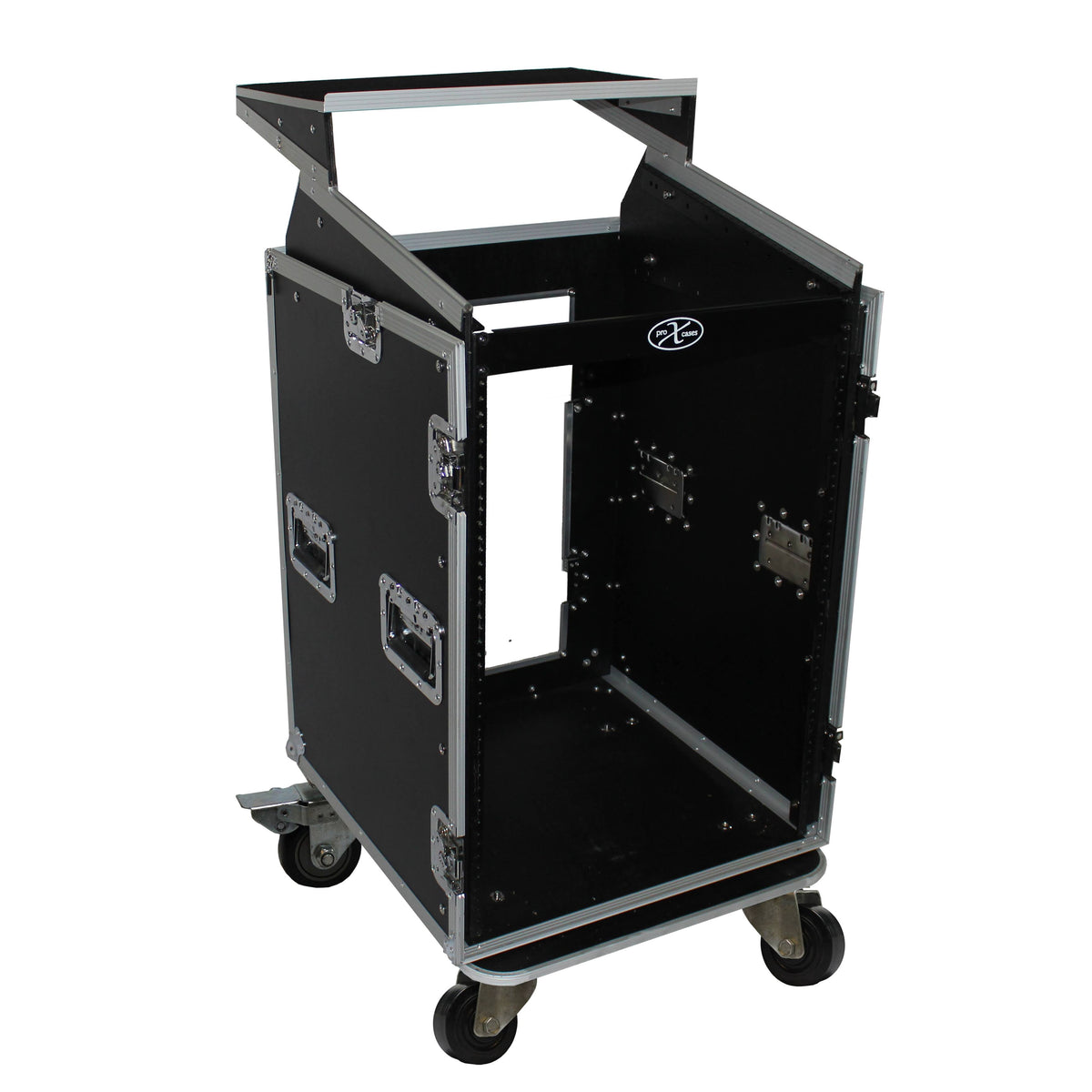 16U Rack 10U Top Mixer DJ Combo Flight Case with Laptop Shelf D4851