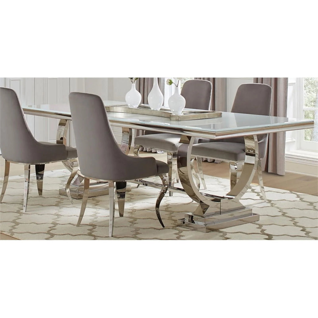 Rectangle Dining Table White and Chrome M794