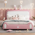 Full Size Upholstered Platform Bed with Headboard & Footboard D8549