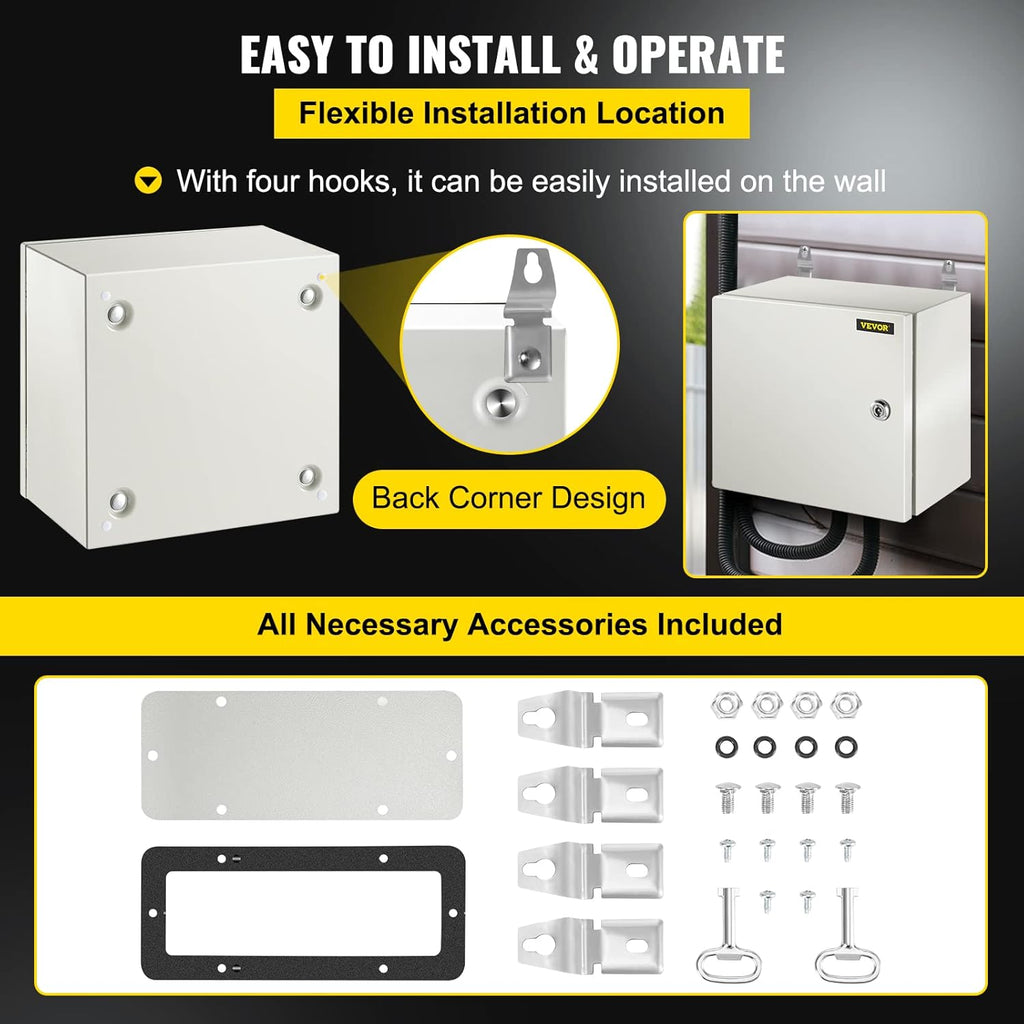 12 x 12 x 8'' NEMA 4X Steel Electrical Enclosure M630193