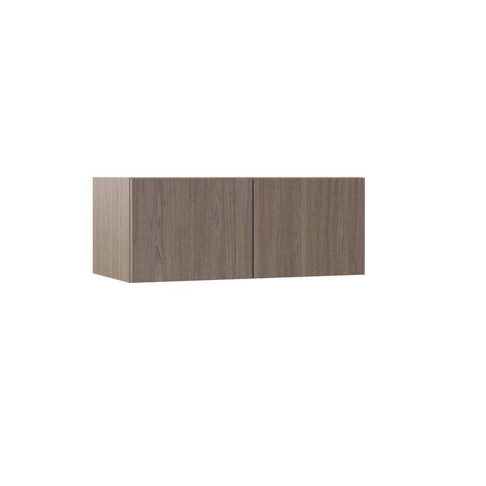 30x12x15 in. Deep Wall Bridge Kitchen Cabinet in Driftwood, Brown N743