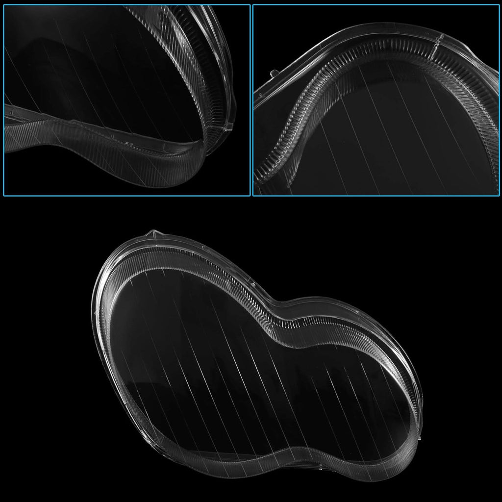 1 Pair Car Front Headlight Headlamp Lens Cover PC Shell P5655