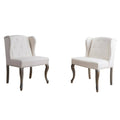 Beige Fabric Accent Chairs Set of 2 J71550