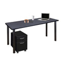 Mobile Desk with Storage, Grey & Black O57582