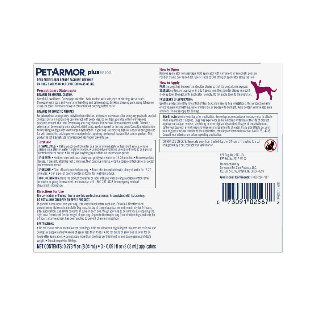 Flea & Tick Prevention for Large Dogs 3 Month Supply Z63256
