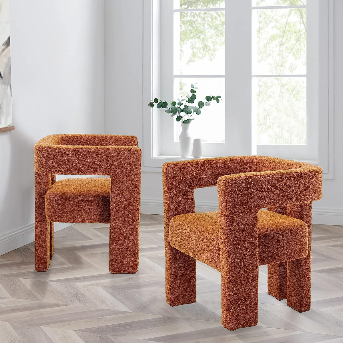 Boucle Upholstered Dining Chair Set of 2 E5388