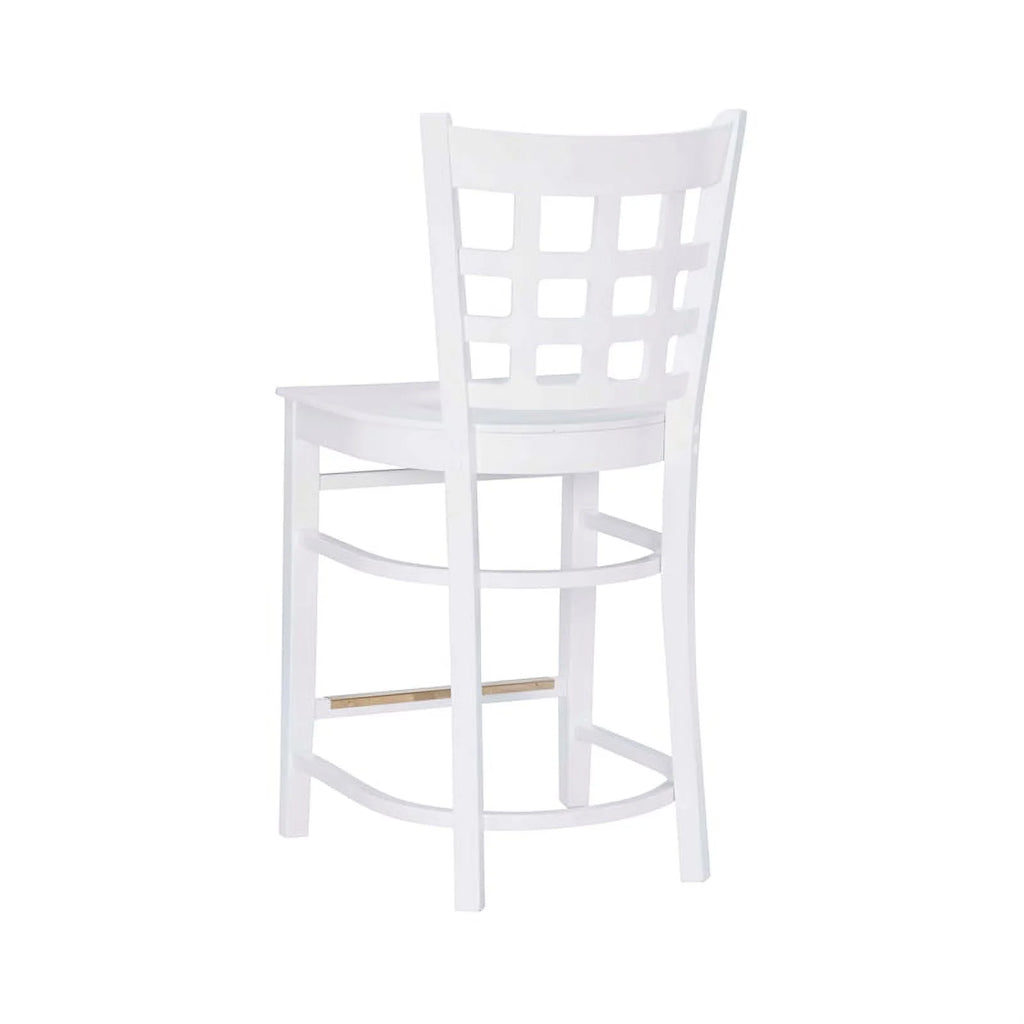 White Beech Wood Set of Two Counter Stools P732