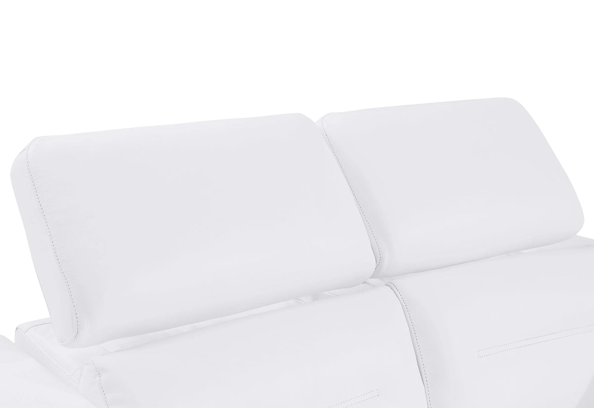 White Top Grain Italian Leather Power Recliner Loveseat X33718
