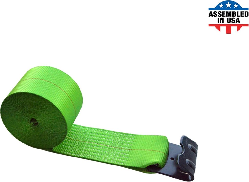 4 x 30' Heavy Duty Tie-Down Winch Strap with Flat Hooks, 10 Pack S65858