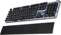 PC Gaming Keyboard with Detachable Hand Rest, White LED Backlit, 104-Keys USB Wired Mechanical Keyboard G4221