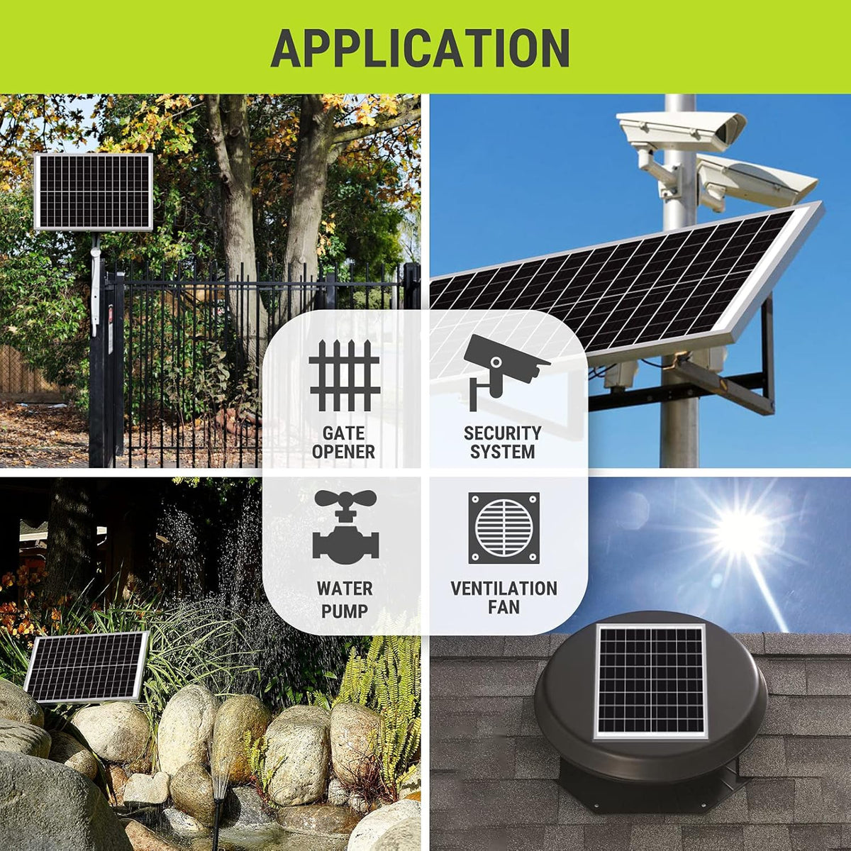 30W Monocrystalline Solar Panel 24V Pack of 2 H40514