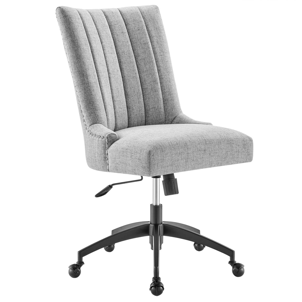 Black Light Gray Tufted Fabric Office Chair F677