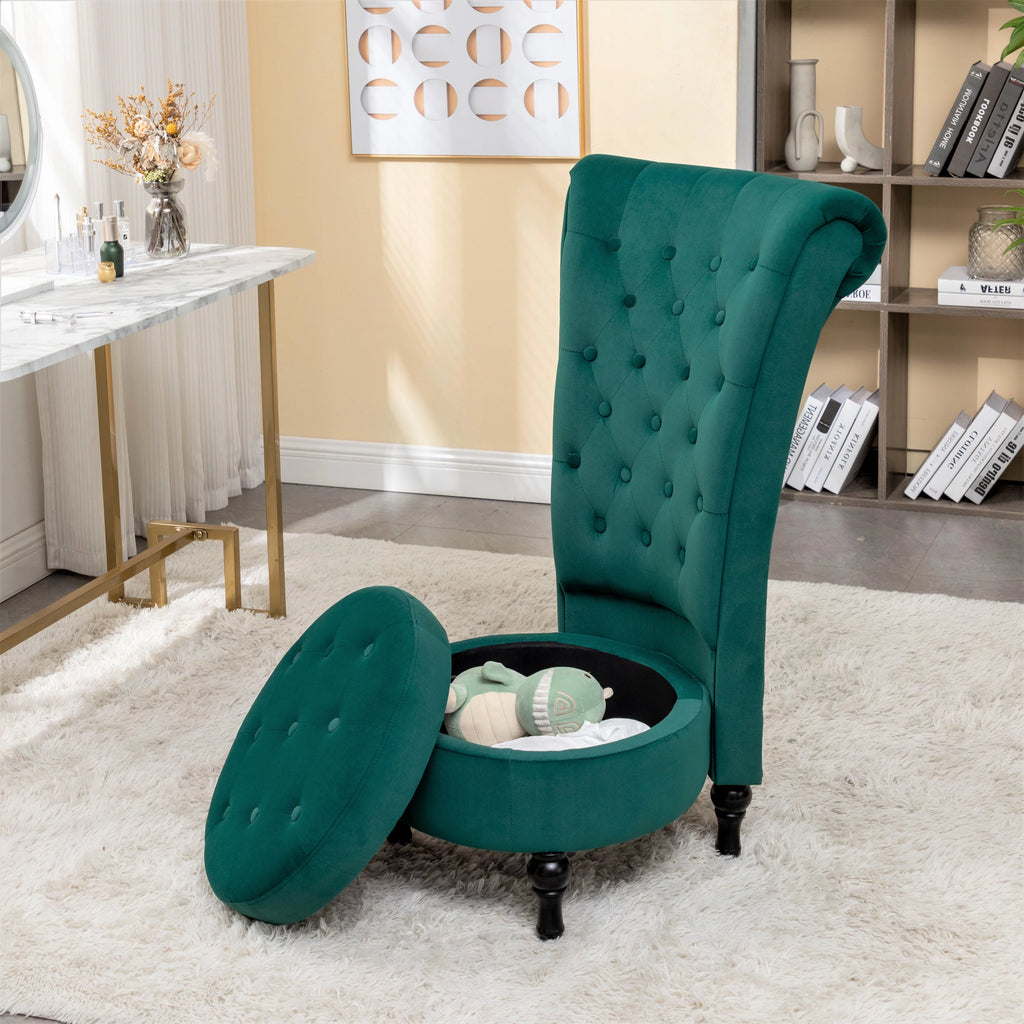 Green Velvet High Back Vanity Chair N633
