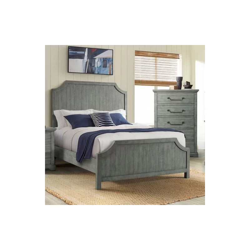Solid Wood Dove Gray Queen Panel Bed D497