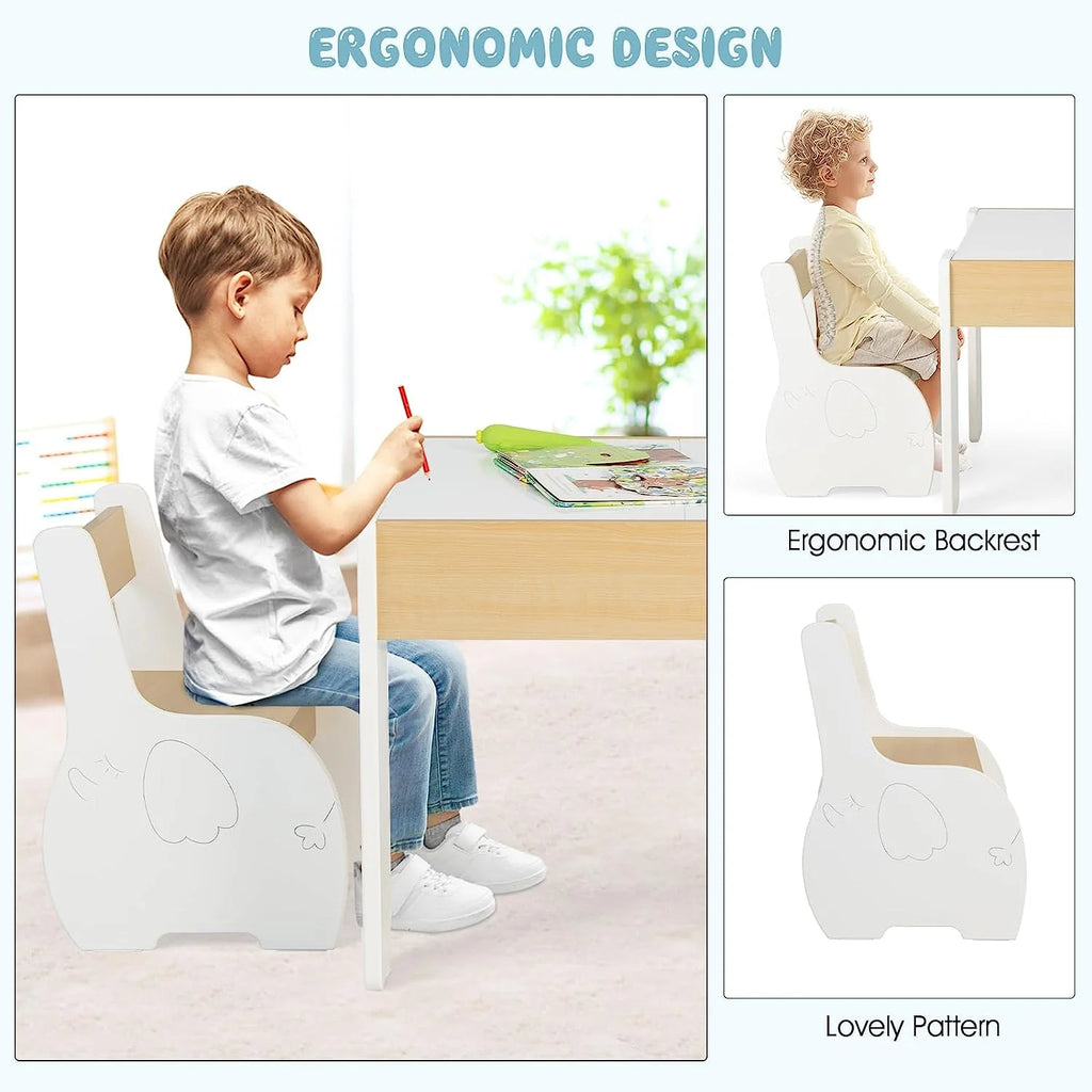 3 in 1 Kids Table and Chair Set with Storage I1084