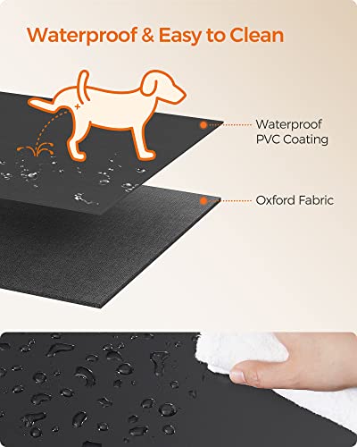 Oxford Fabric Dog Playpen, L, 44.1 x 44.1 x 24.4 Inches, PVC Pipe Frame, Breathable Mesh, Double Openings, Dove Gray and Slate Gray Q5317