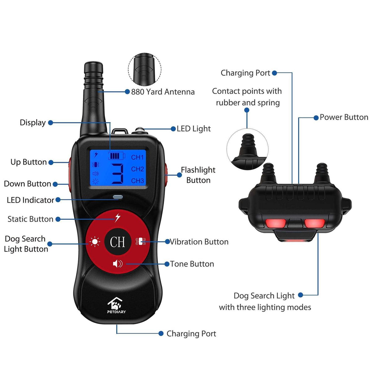 Remote Dog Training Shock Collar System V6698
