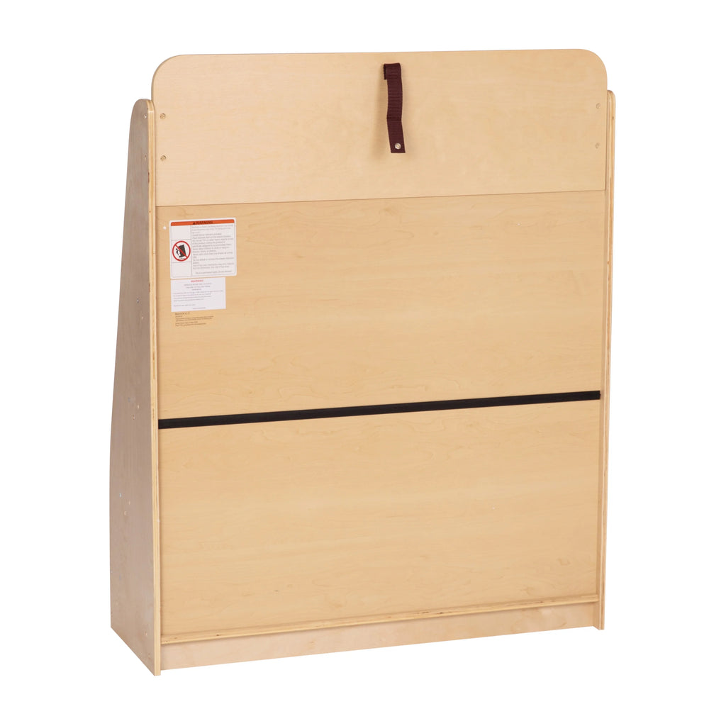 Natural Wood Book Storage Shelf with 4 Storage Slats I18216