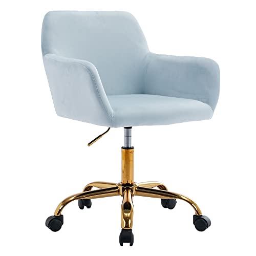 Baby Blue Velvet Office Desk Chair O961