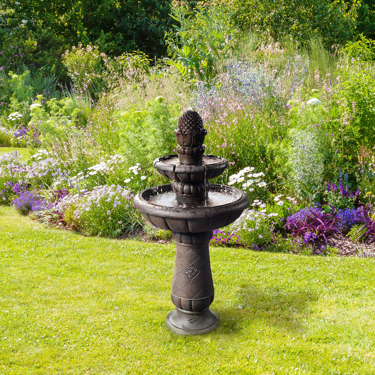 2-Tier Polyresin Pedestal Fountain K9251