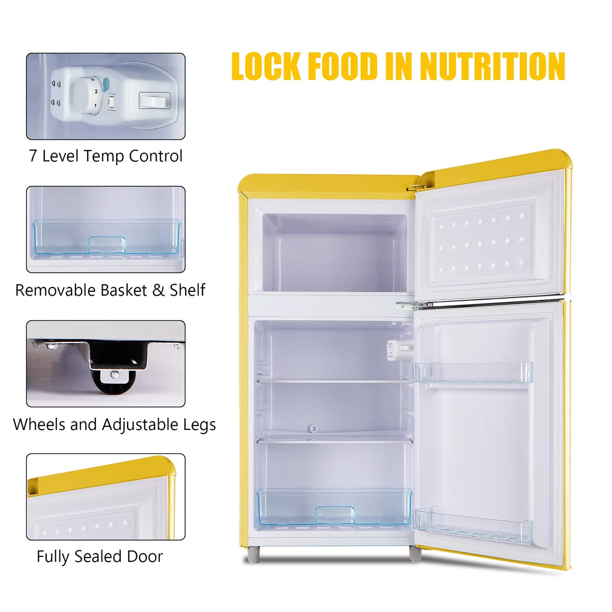 3.2 Cu.ft 2 Door Mini Refrigerator with Adjustable Glass Shelves X8023