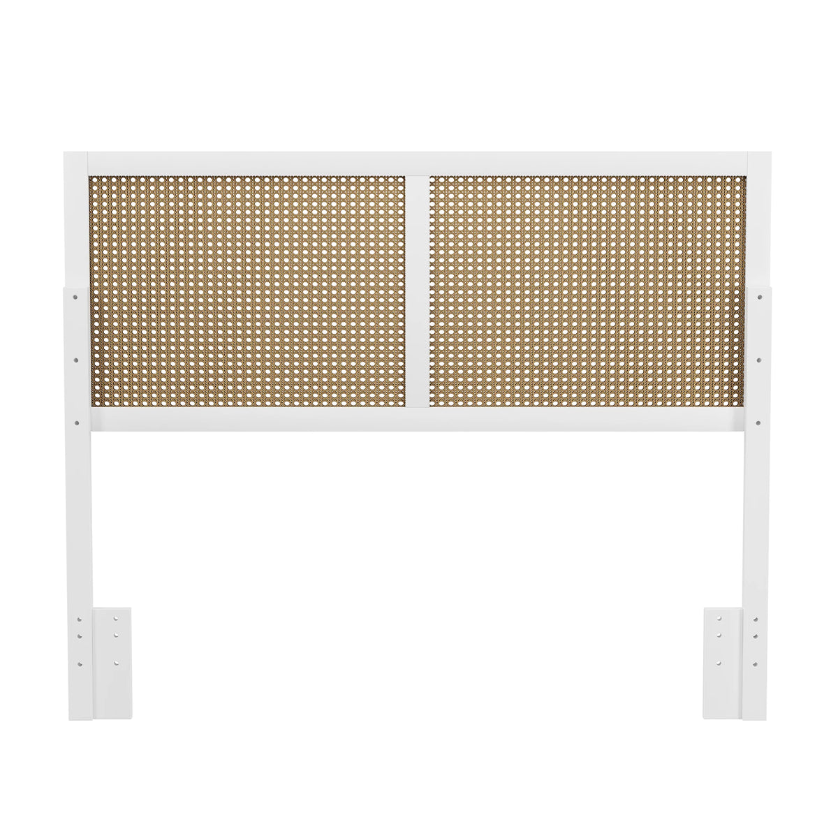 White Wood and Cane Panel Full/Queen Headboard F605