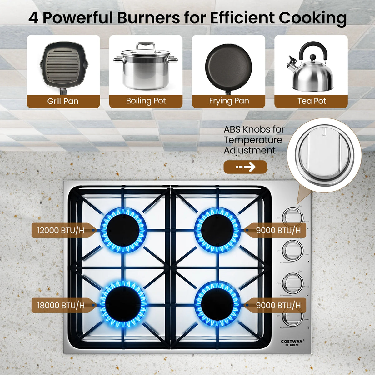 30 Gas Cooktop with 4 Sealed Burners X2907