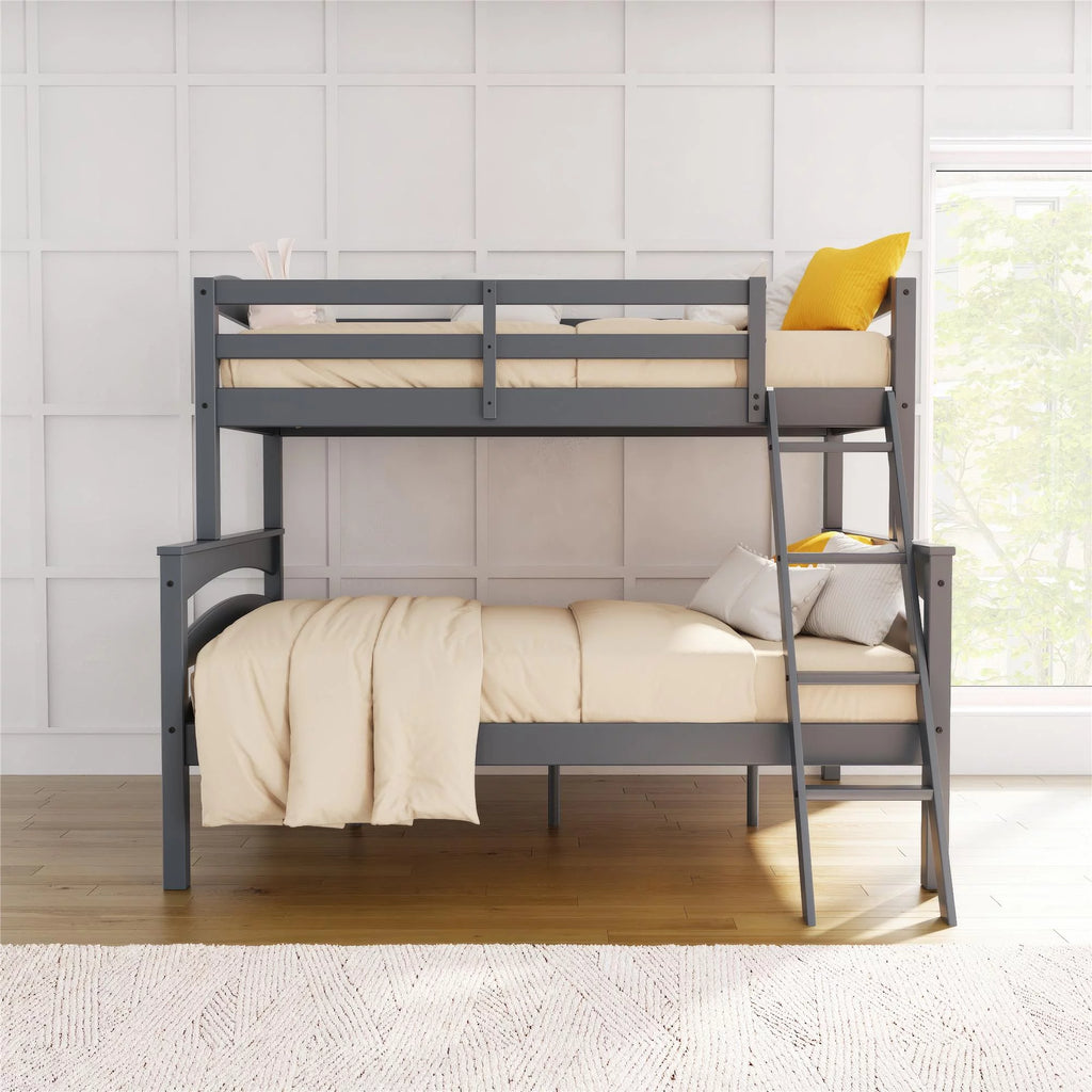 Gray Convertible Twin-Over-Full Bunk Bed I167608