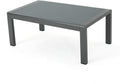 Grey Aluminum Outdoor Coffee Table with Tempered Glass Top I94452