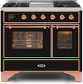 Glossy Black Copper Trim Dual Fuel Propane Gas Range K1947