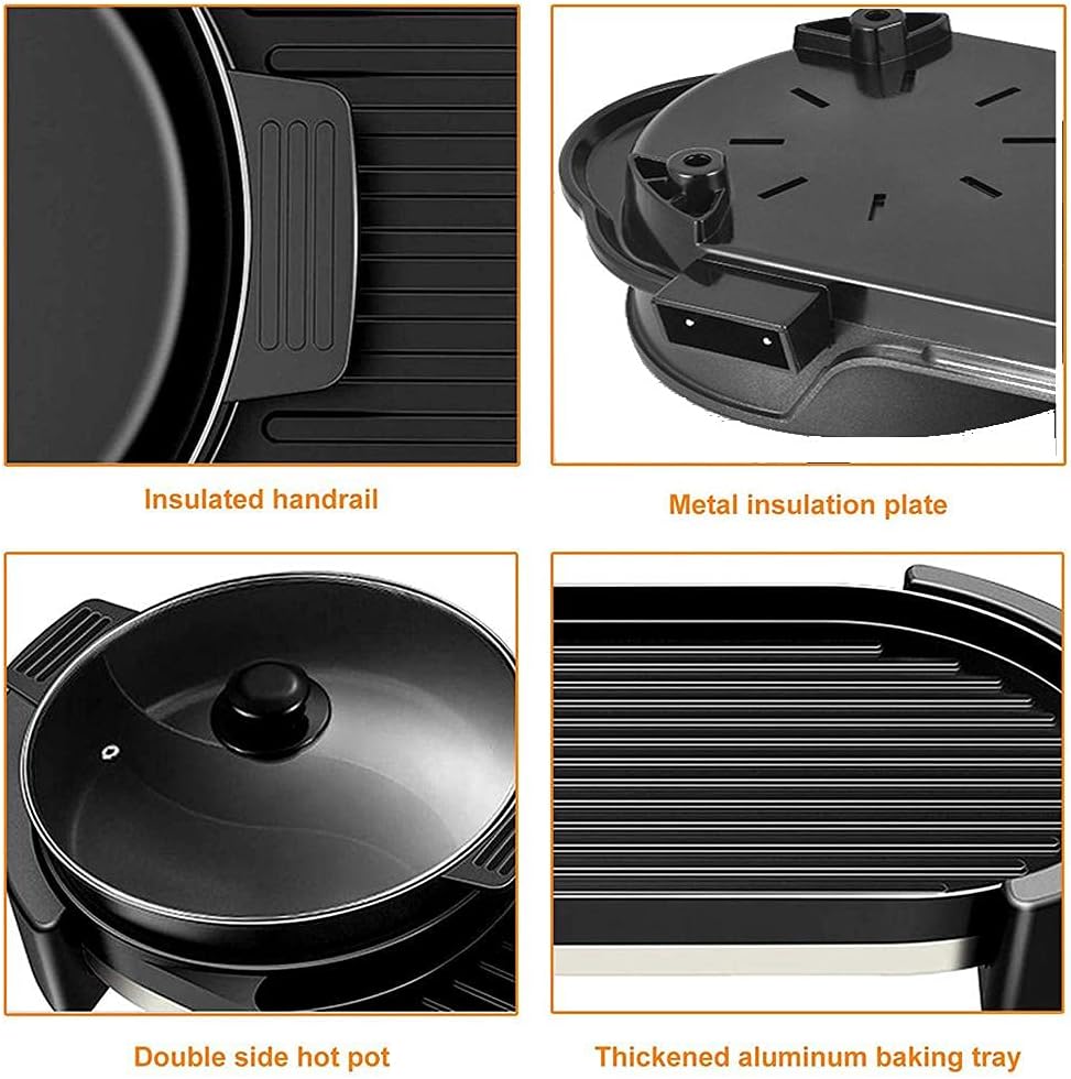 Hot Pot with Grill 2 IN 1, 1500W, Capacity for 3-4 People Y795820