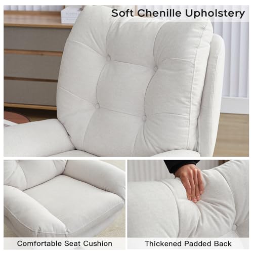 Green Chenille Swivel Accent Chair with Ottoman D863