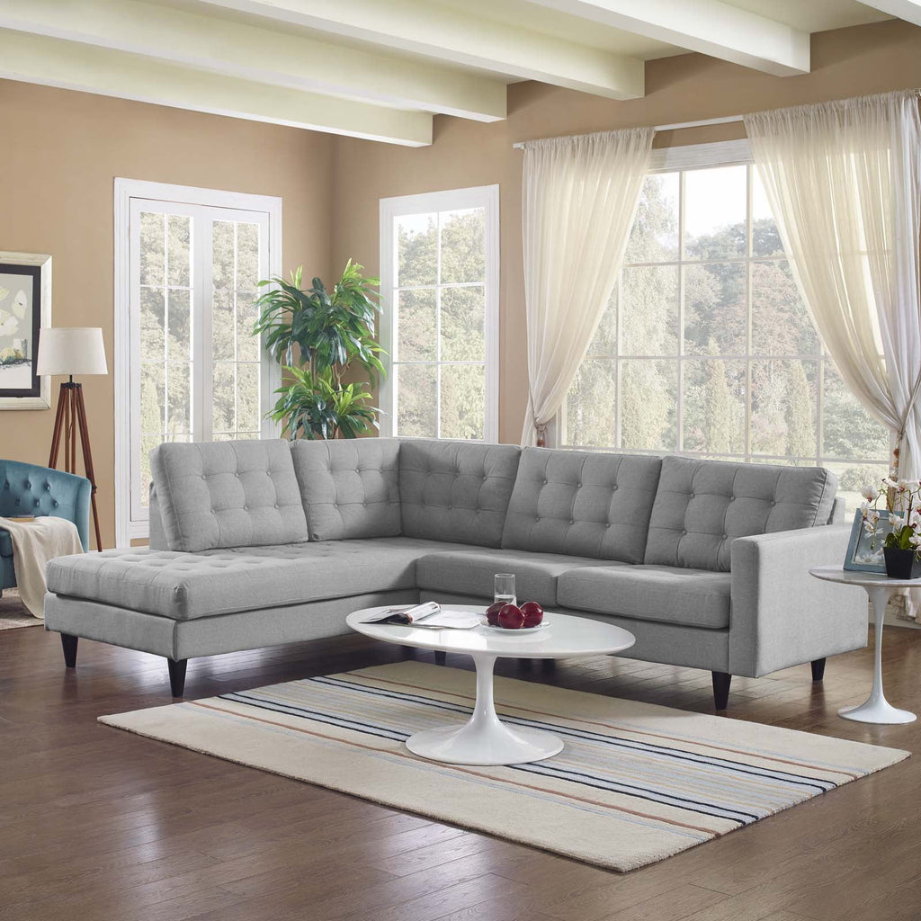 Light Gray Upholstered Fabric Sectional K3323