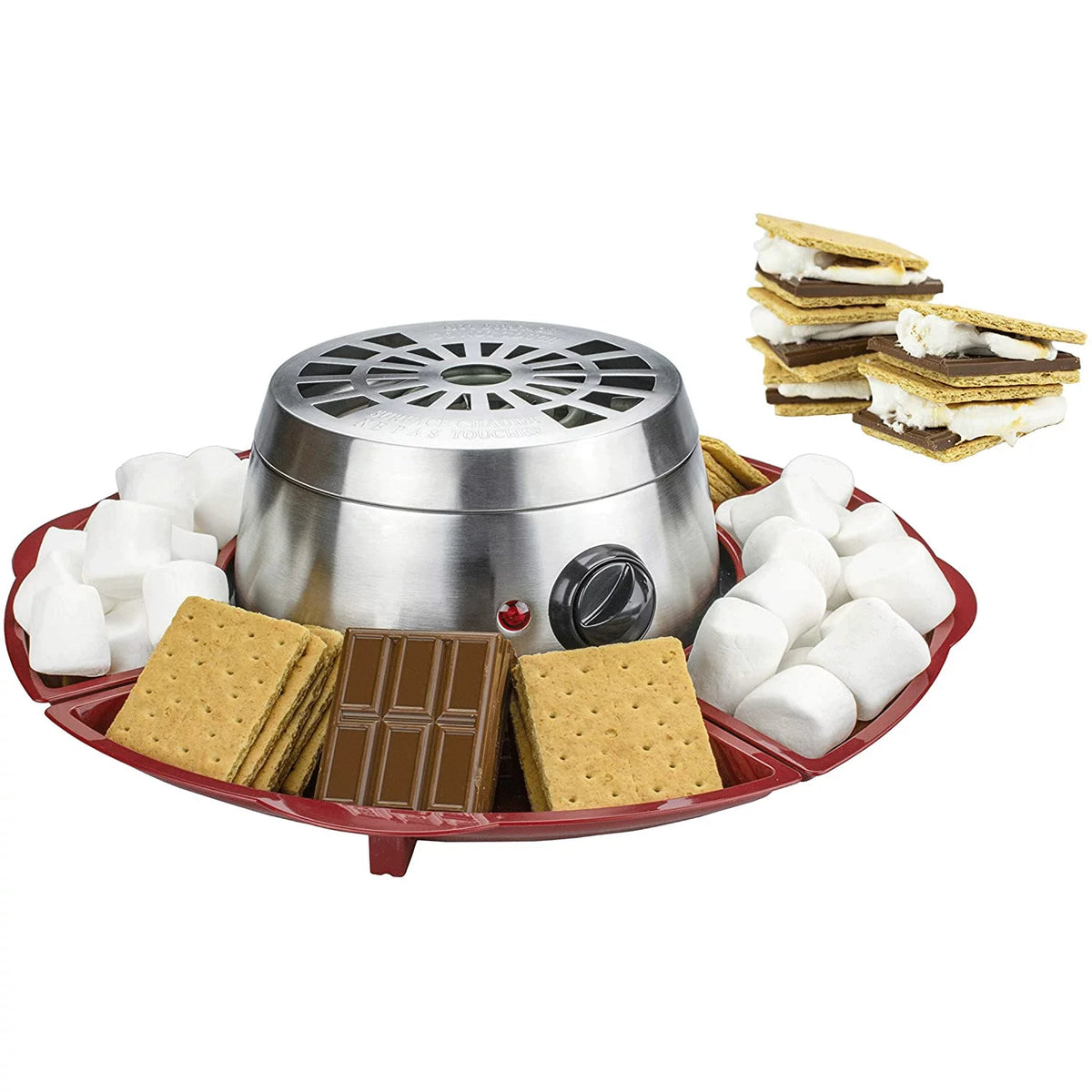 Indoor Stainless Steel Electric S’mores Maker with 4 Roasting Forks P444