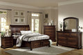 Brown Cherry 4pc King Platform Bed with Storage Bedroom Set D80623