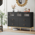 White 7 Drawer Glass Dresser R92549