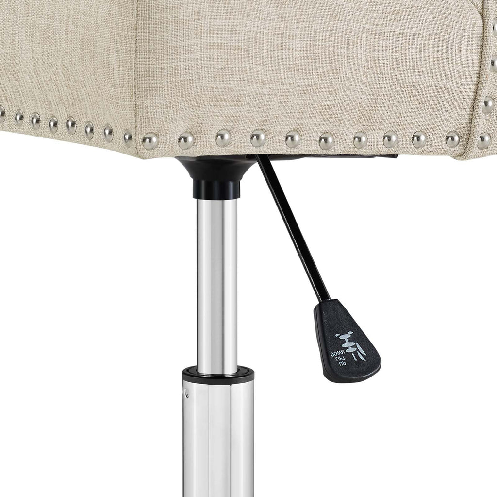 Beige Fabric Aluminum Work Desk Chair W80686