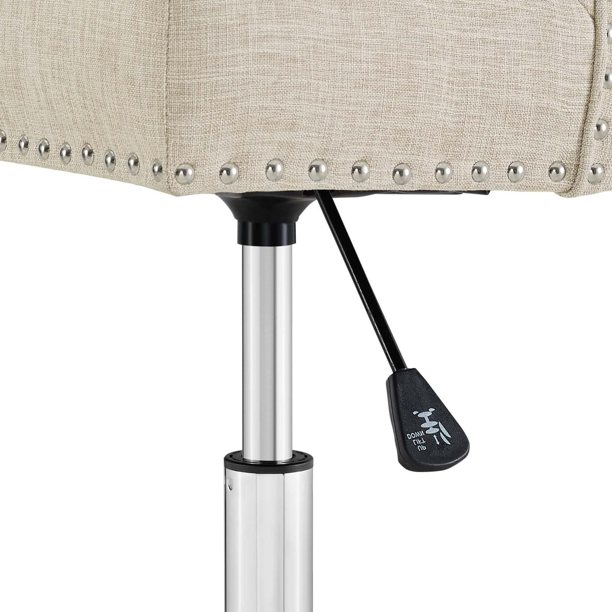 Beige Fabric Aluminum Work Desk Chair W80686
